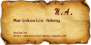 Marinkovics Adony névjegykártya